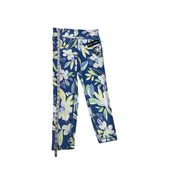 Liberty & Valor‎ Floral Leggings Girls Large Tropical Blue Polyester/Spandex NEW - Picture 4 of 9